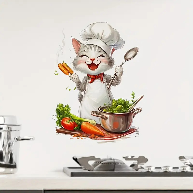 Home Cooking For Cats - Autocollants de cuisine de chat de