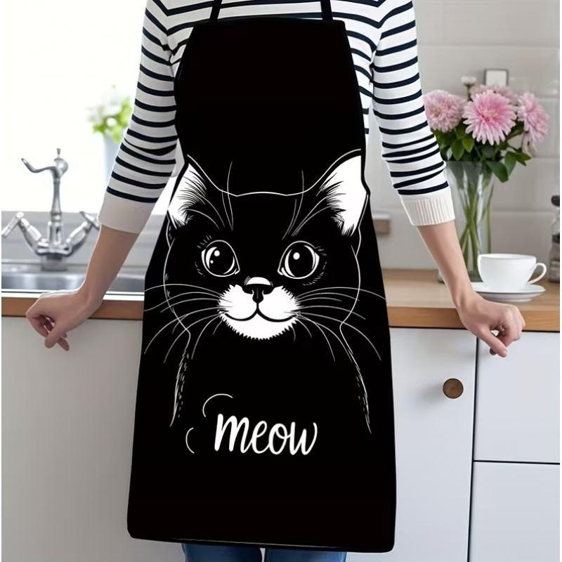 Tablier imprimé chat noir mign - Home Cooking For Cats avis et prix