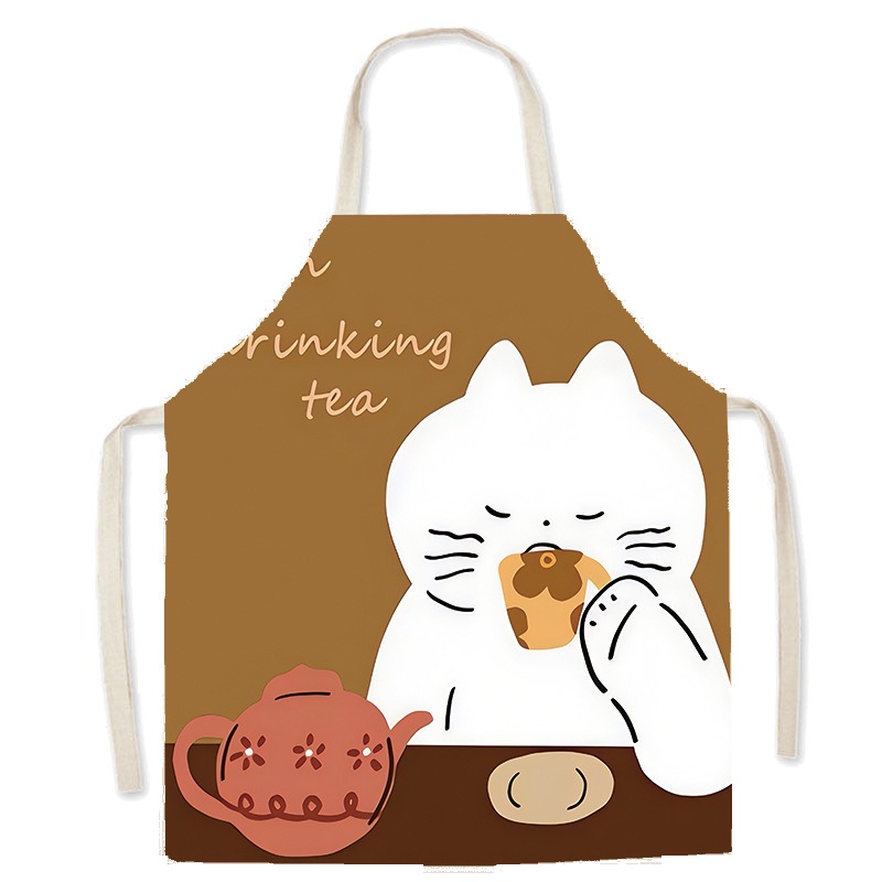 Tablier imprimé chat blanc mig - Home Cooking For Cats avis et prix