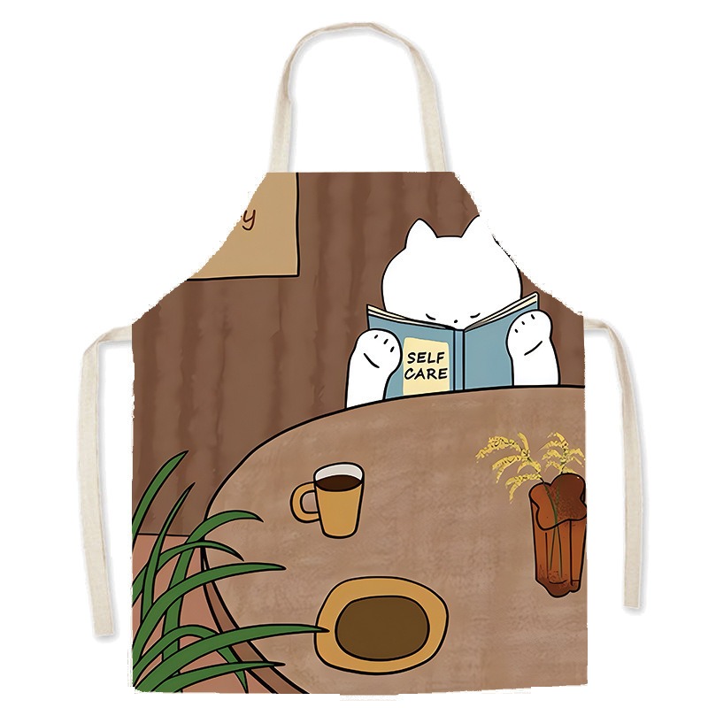 Tablier imprimé chat blanc mig - Home Cooking For Cats avis et prix