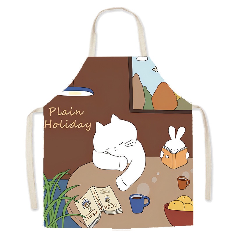 Tablier imprimé chat blanc mig - Home Cooking For Cats avis et prix