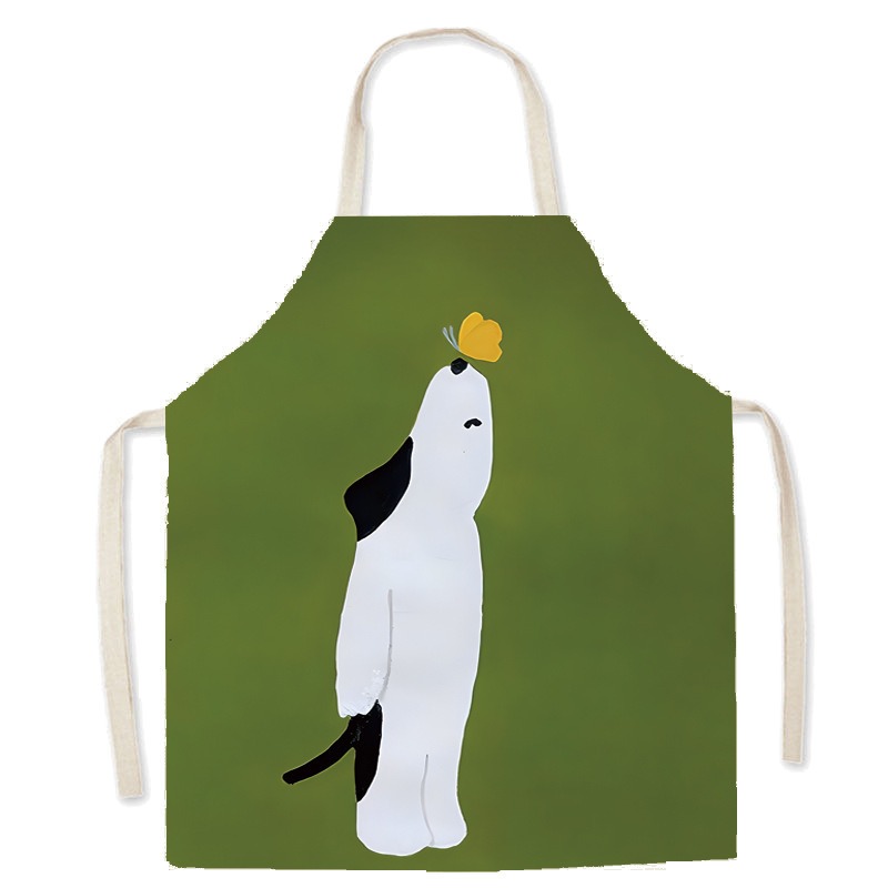 Tablier en coton et lin imprim - Home Cooking For Cats avis et prix