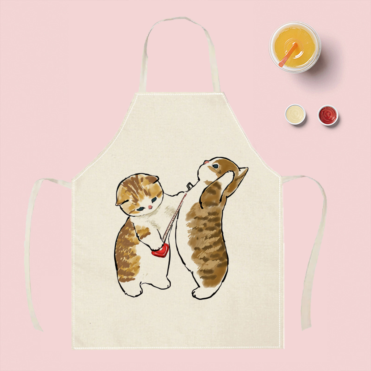 Tablier en tissu de lin avec m - Home Cooking For Cats avis et prix